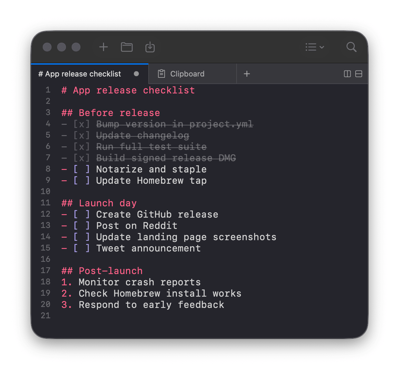 Itsypad small yet powerful editor — Syntax highlighting for 185+ languages with automatic detection