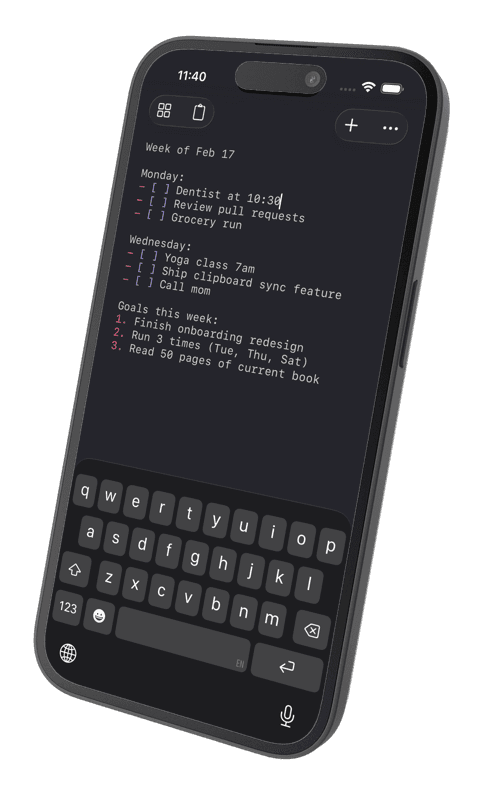 Itsypad for iOS — scratchpad and clipboard manager for iPhone
